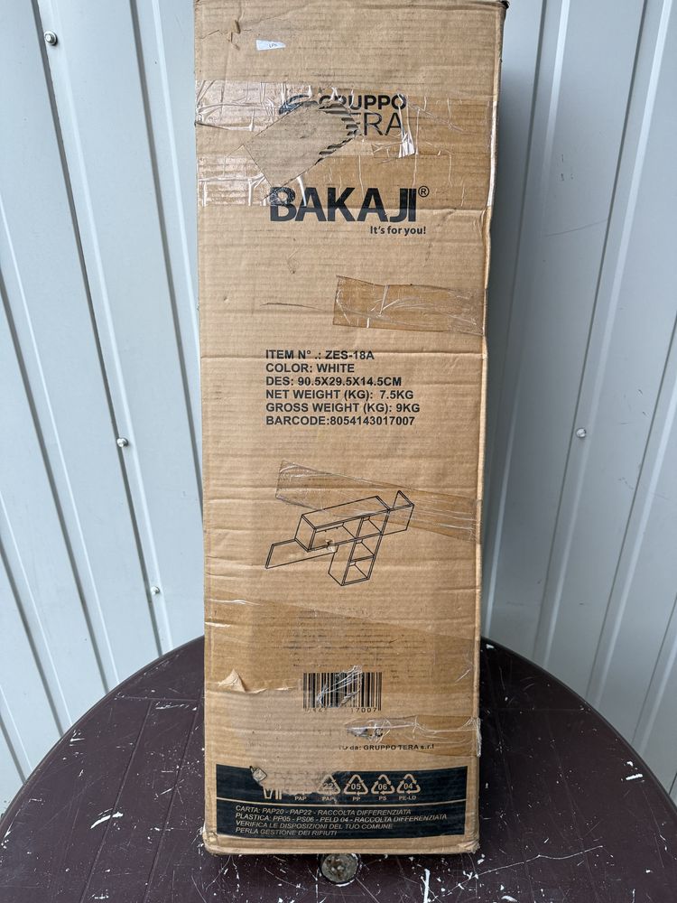 BAKAJI półki ścienne/regał/wieszak na 9 haczyków 99,5 x 61 x 15 cm