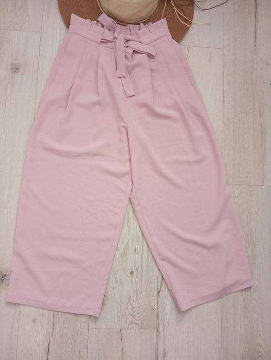 Różowe eleganckie spodnie kuloty rozmiar m
