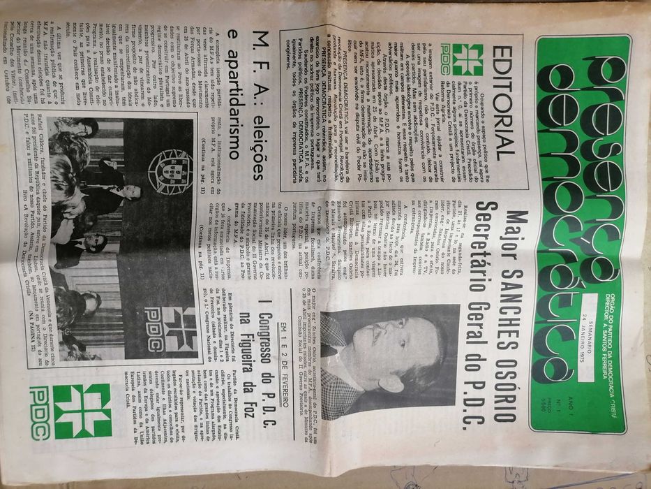 Jornal P. D. C. Presença Democrática        
Nº 1 - Janeiro 1975