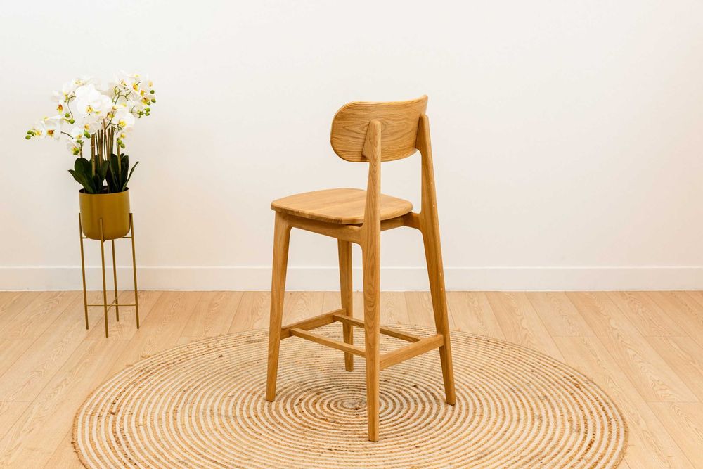 Krzesło dębowe barowe hoker z drewna dębowegо, drewniane krzesła