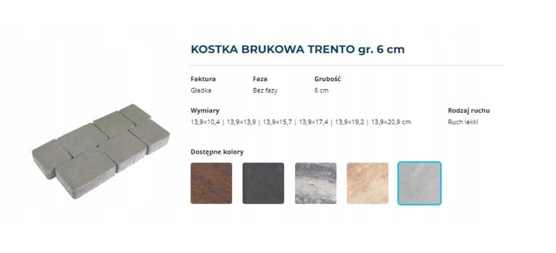 Kostka Brukowa Polbruk Trento 6cm melanż nerino