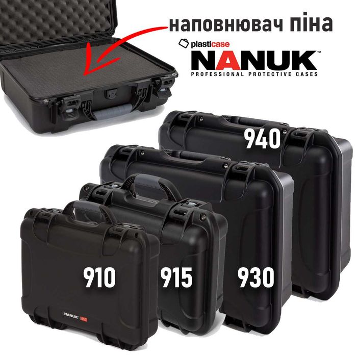 Кейс Nanuk 910, 920, 930 захисний для техніки оружия чемодан Pelican