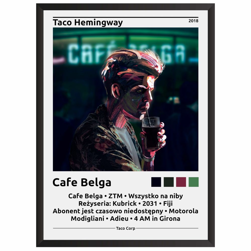 Plakat obraz z albumem Taco Hemingway Cafe Belga
