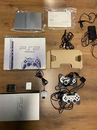 Ps2 zestaw PlayStation Slim + fat | pudełko | 2x pady | pudełko