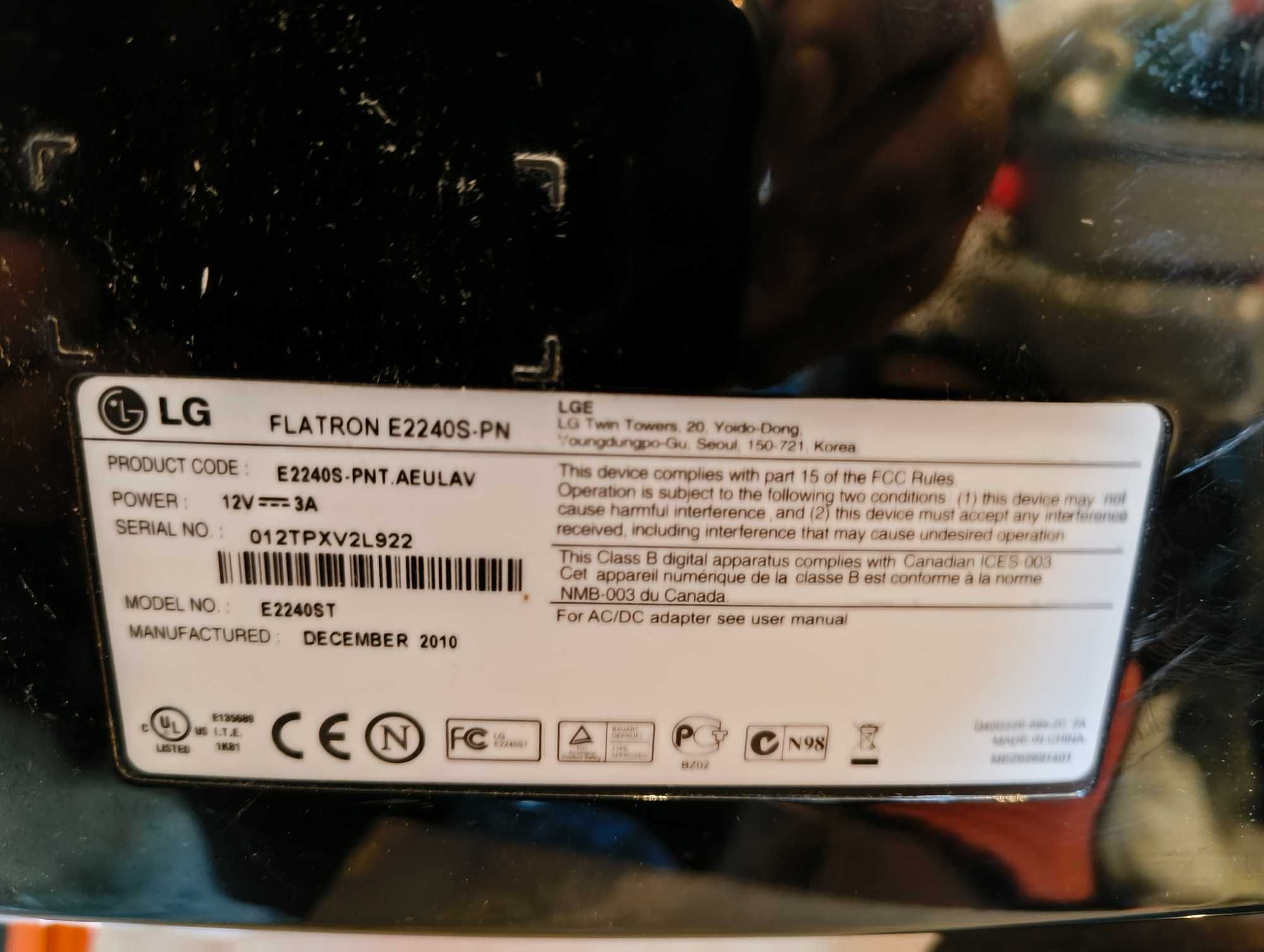 Monitor LG E2240 22"