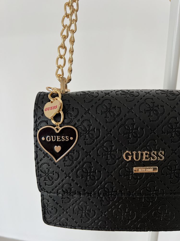 Guess heart black logo