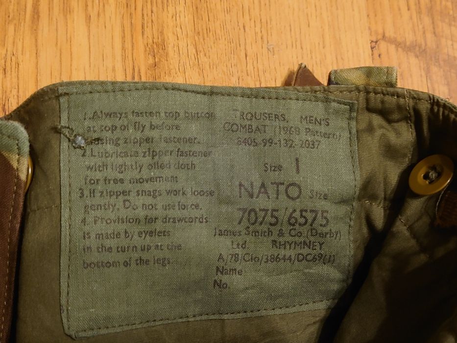 Trousers Mens Combat DPM wczesny wzór spodnie brytyjskie