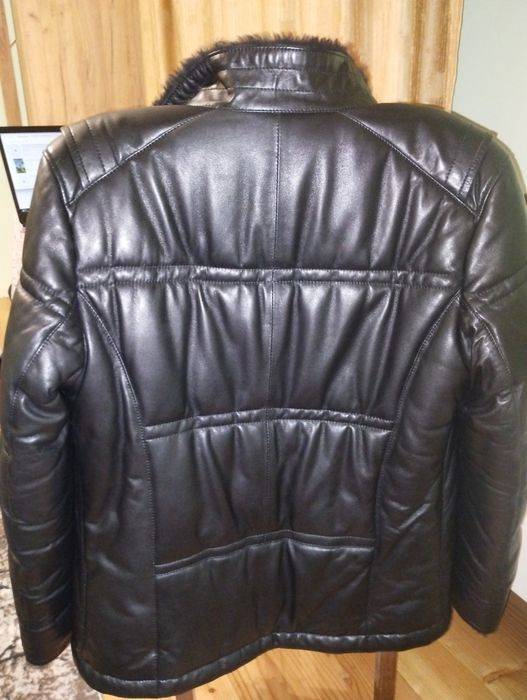 Дублянка чоловіча, шкіряна куртка зимова, дубленка мужская, дубльонка