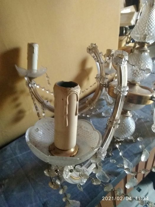 Candeeiro antigo em cristal