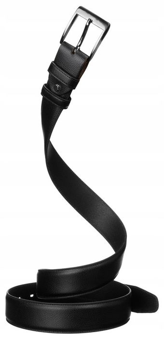 skórzany pasek męski z klasyczną, metalową klamrą - peterson 105