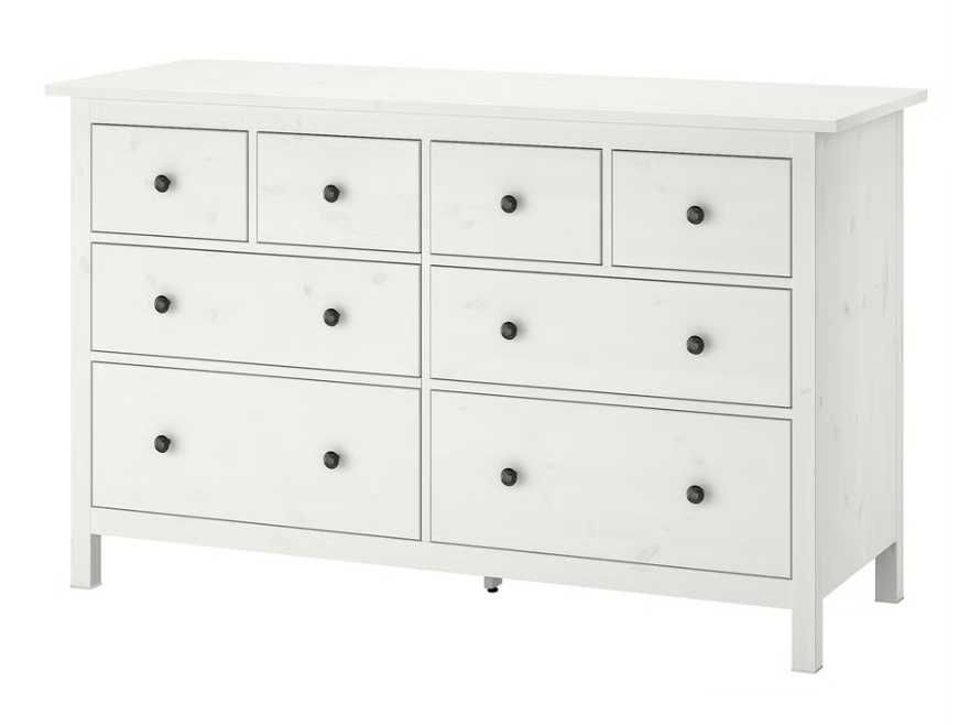 Komoda IKEA, 8 szuflad, biała bejca, 160x96 cm