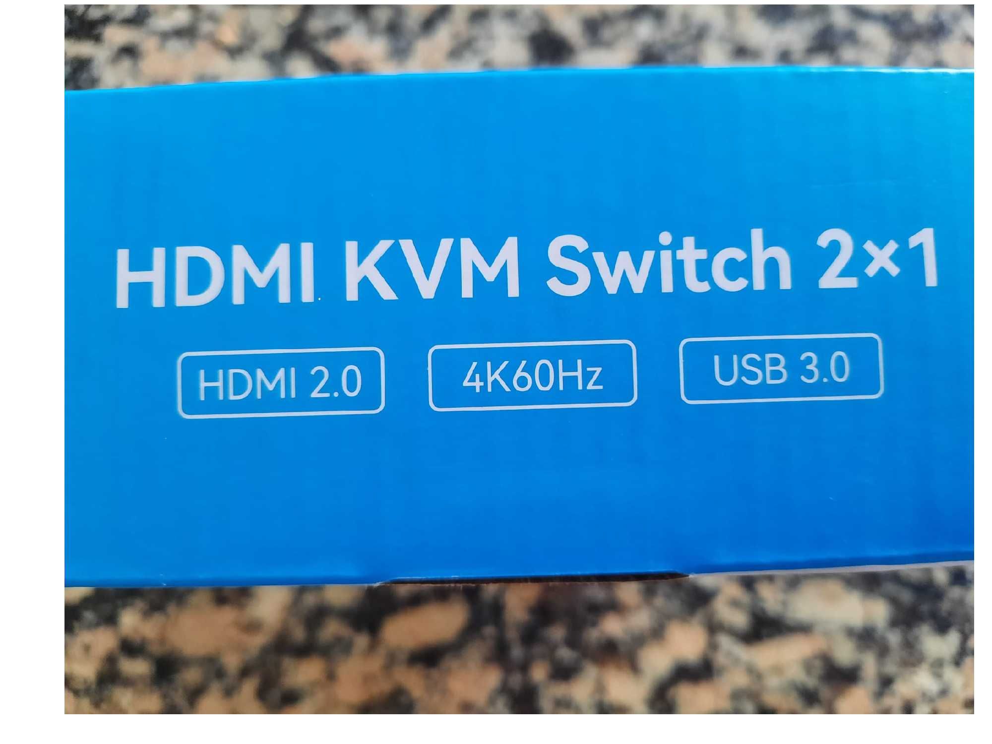 HDMI KVM Switch 4K60Hz Interruptor 2 x 1