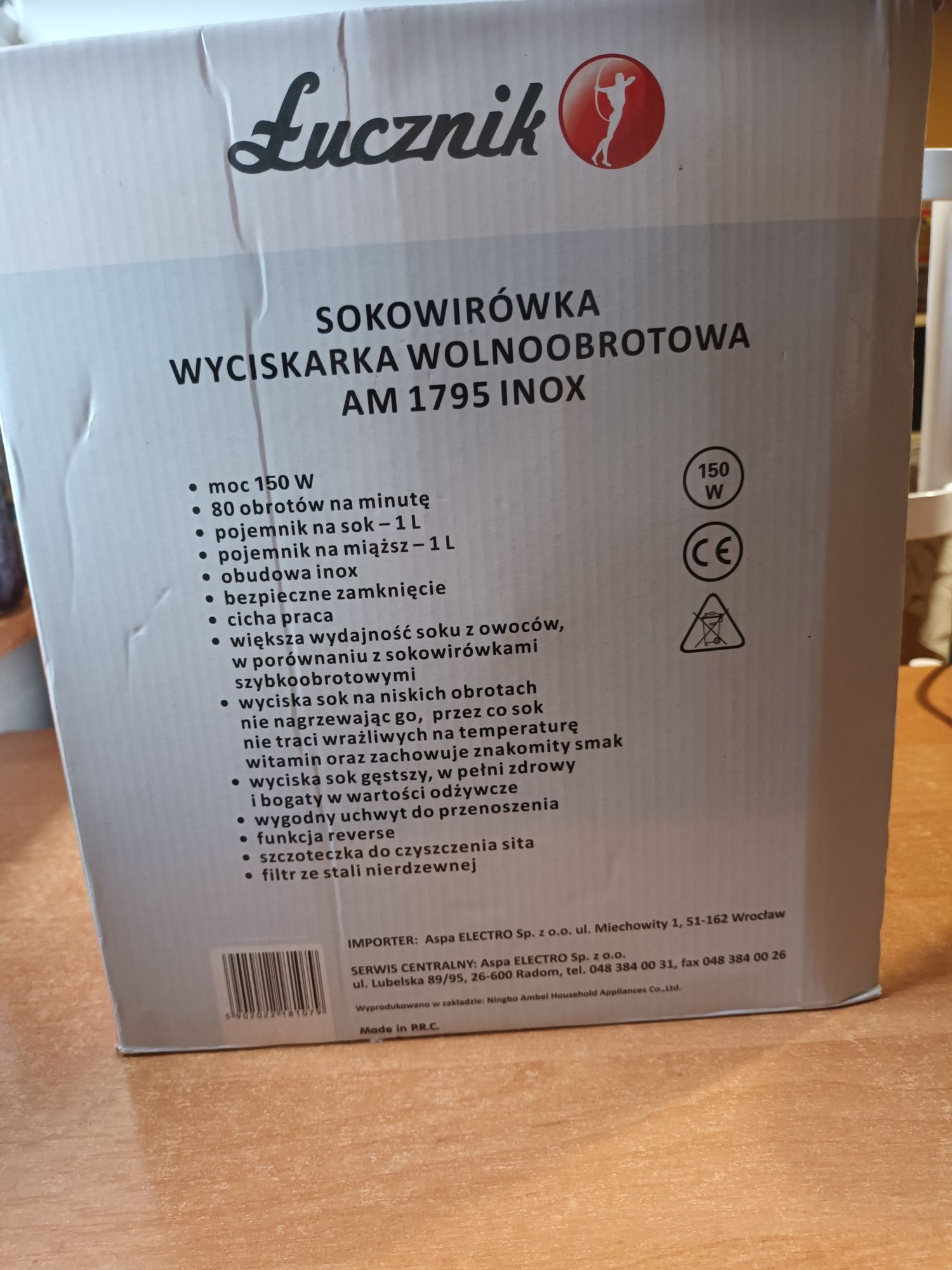 Wyciskarka wolnoobrotowa Łucznik