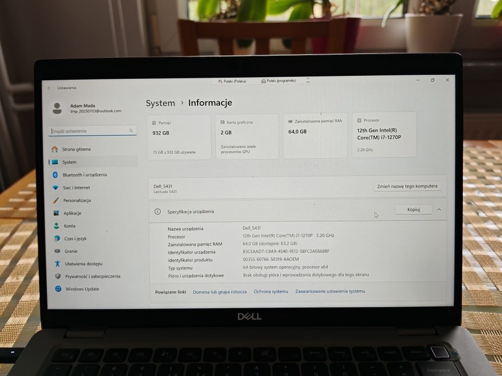 Laptop Dell Latitude 5431 64GB i7 1TB