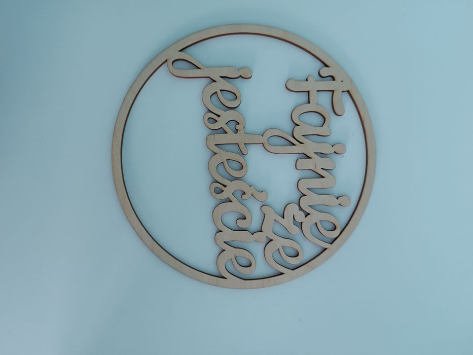 Fajnie że jesteście, napis, ozdoba