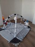 Duża Dwustronna Mata Edukacyjna Miękka Interaktywna 4w1 - Boho Mama