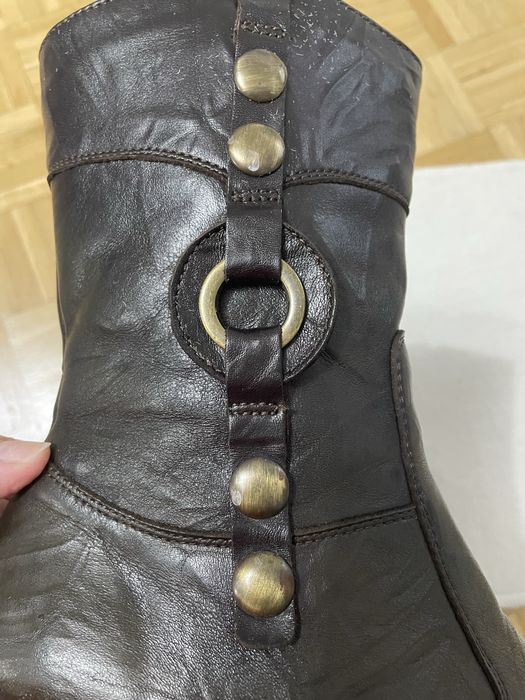 Skórzane botki kowbojki oozaki 37