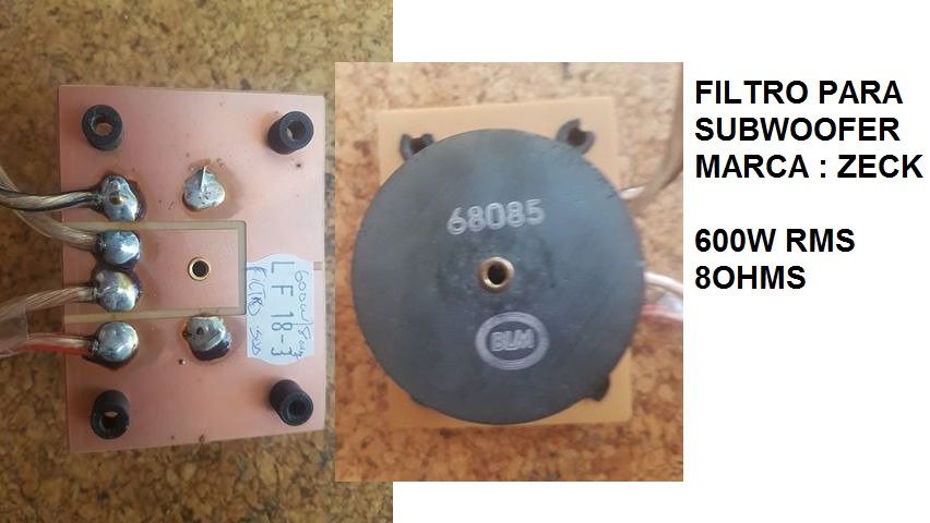 Filtro para subwoofer - Zeck 600w Rms a 8ohms (ACEITO TROCAS)