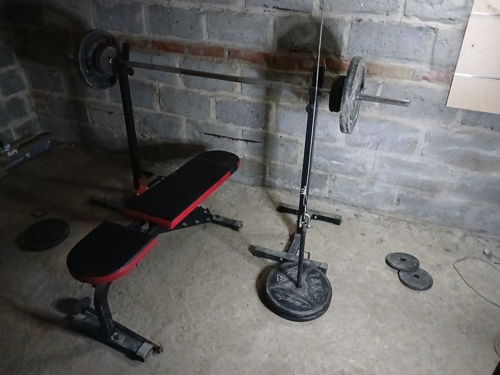 Sprzęt na siłownię +130kg obciążenia