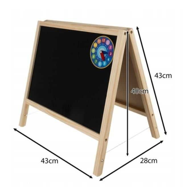 Tablica kredowa magnetyczna 40x40 cm dla dzieci nauka zabawa kreatywna