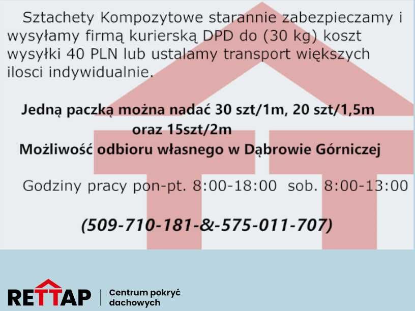 Sztacheta Ogrodzeniowa Kompozytowa 1m