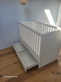 Ikea łóżeczko niemowlę z materacem Hilding