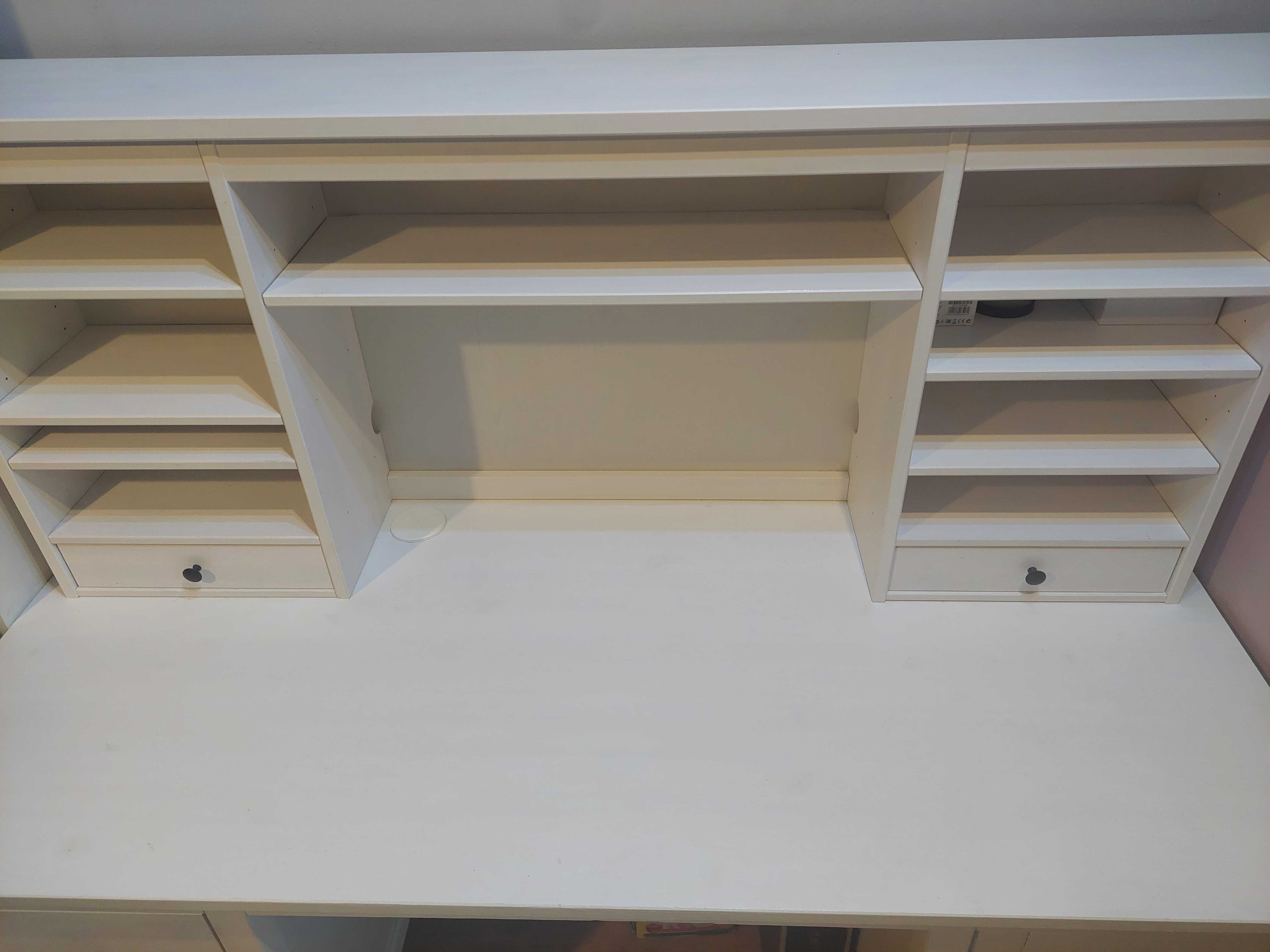 Biurko Hemnes z nadstawką białe