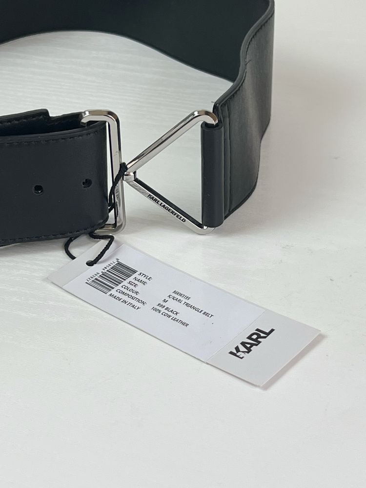 Широкий шкіряний ремінь пояс karl lagerfeld k/karl triangle belt
