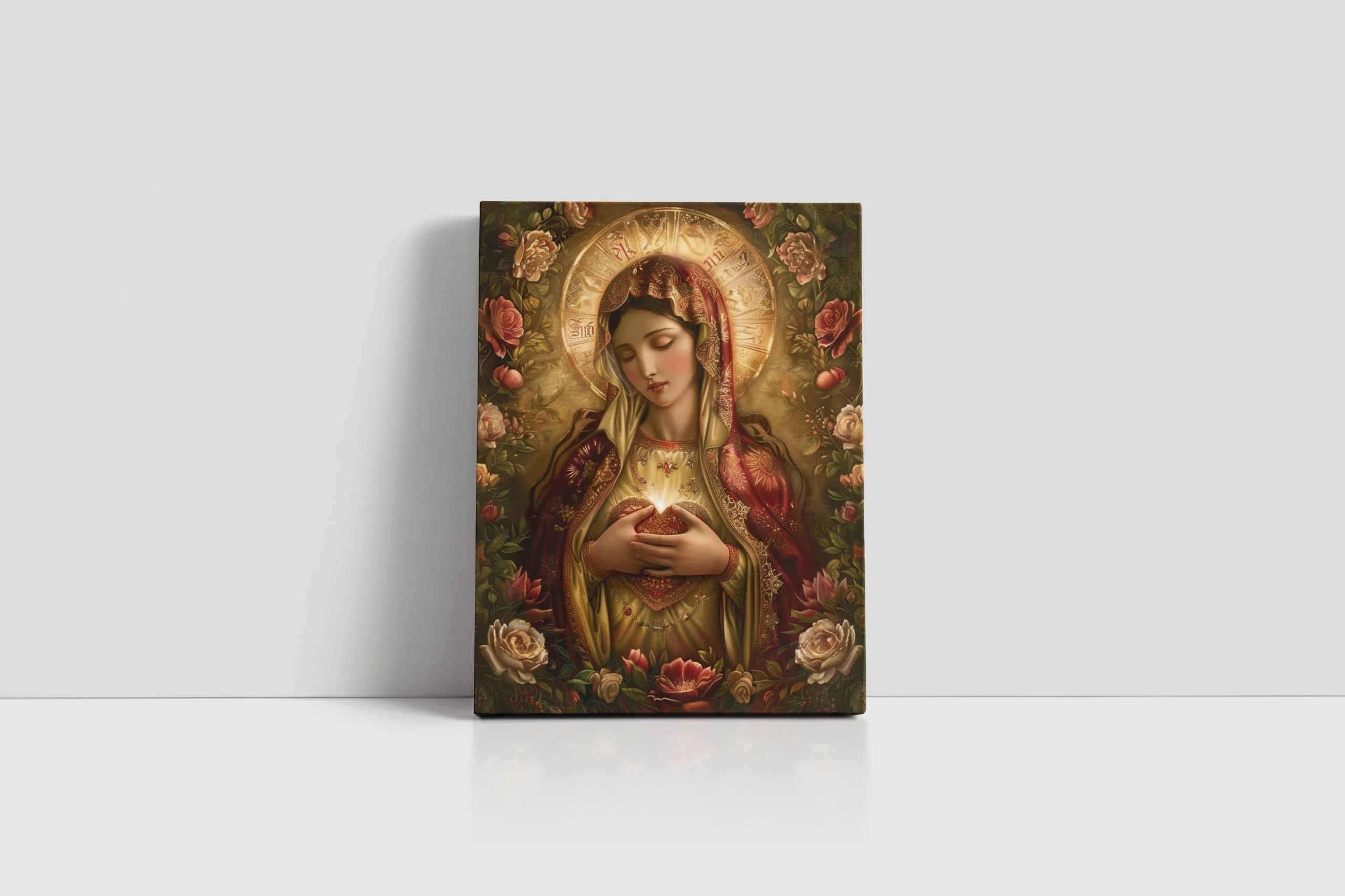 Obraz na Płótnie Serce Matki Bożej 45x60 cm - Sztuka Sakralna