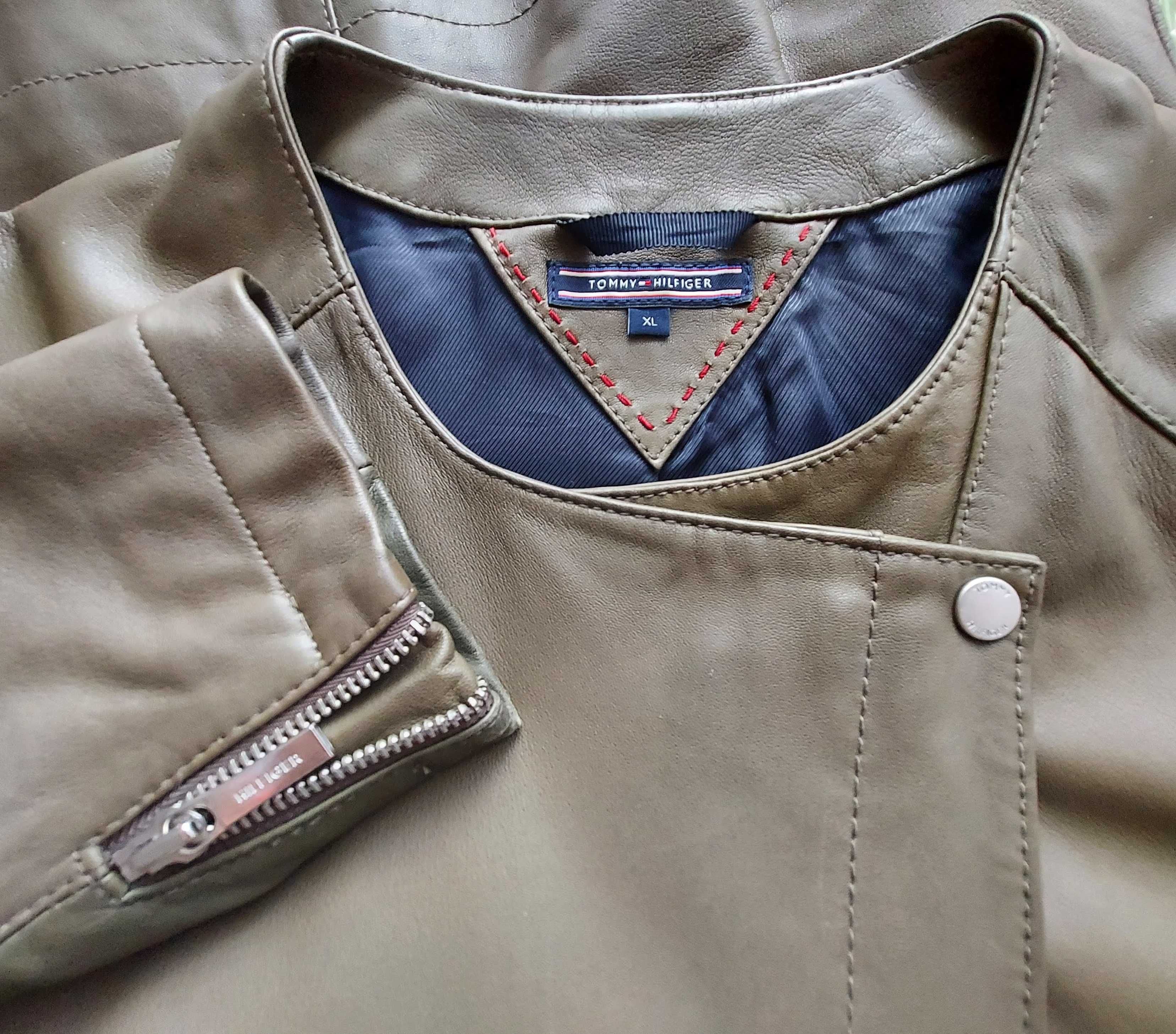 Skórzana kurtka ramoneska Tommy Hilfiger, rozmiar XL / L
