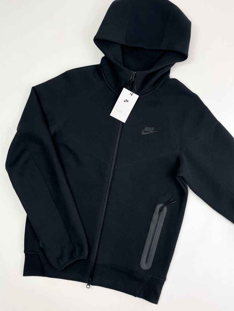 Оригінальне чоловіче Зіп Худі Nike Fleece у чорному кольорі