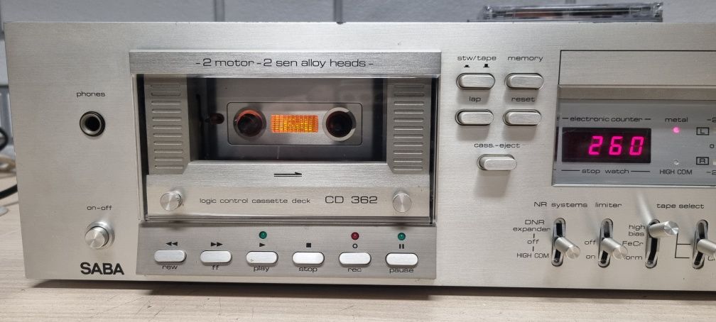 Magnetofon deck SABA cd-362. Nowe paski