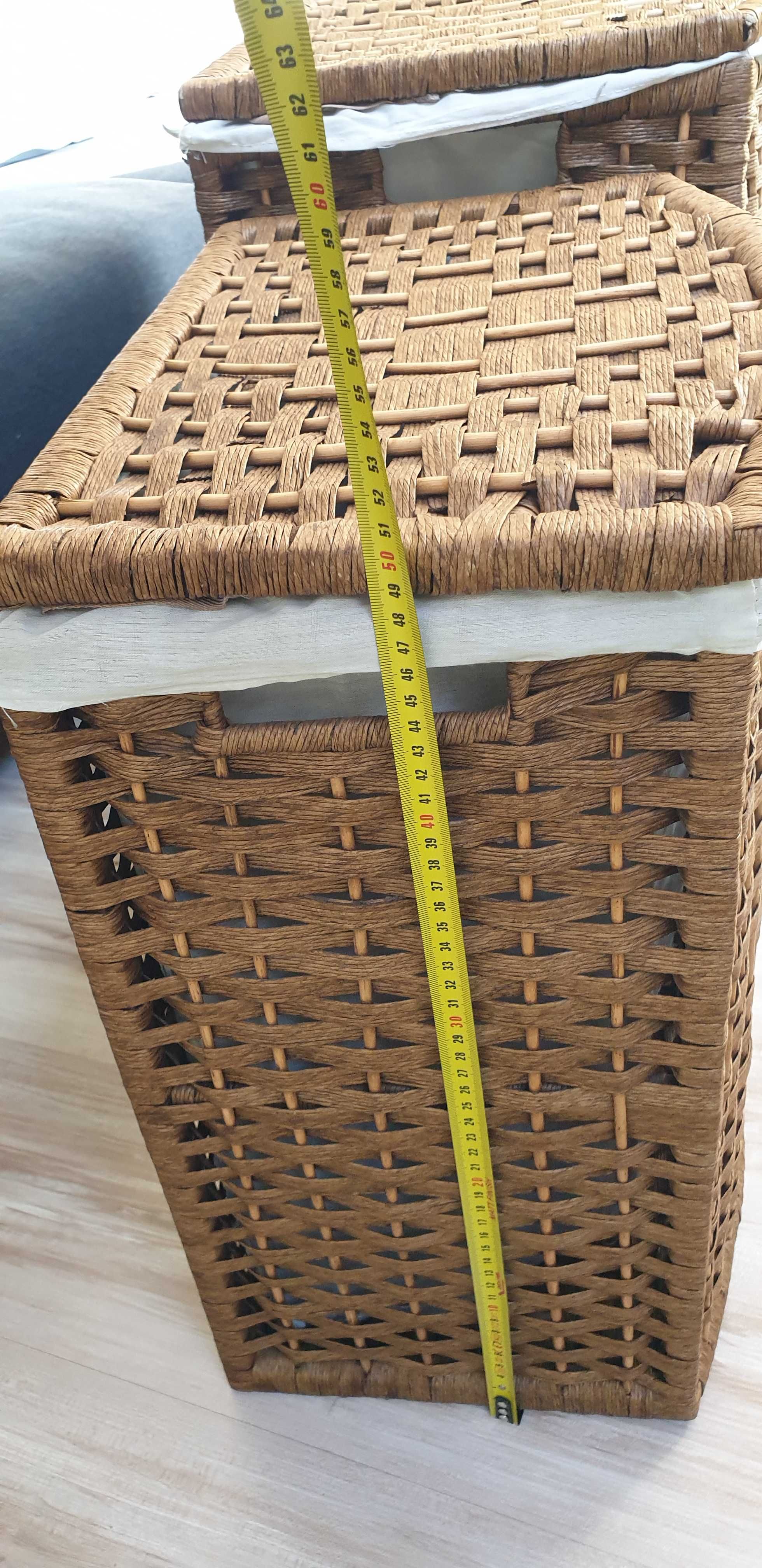 Kosz na pranie z wikliny, eko ratan 2szt.