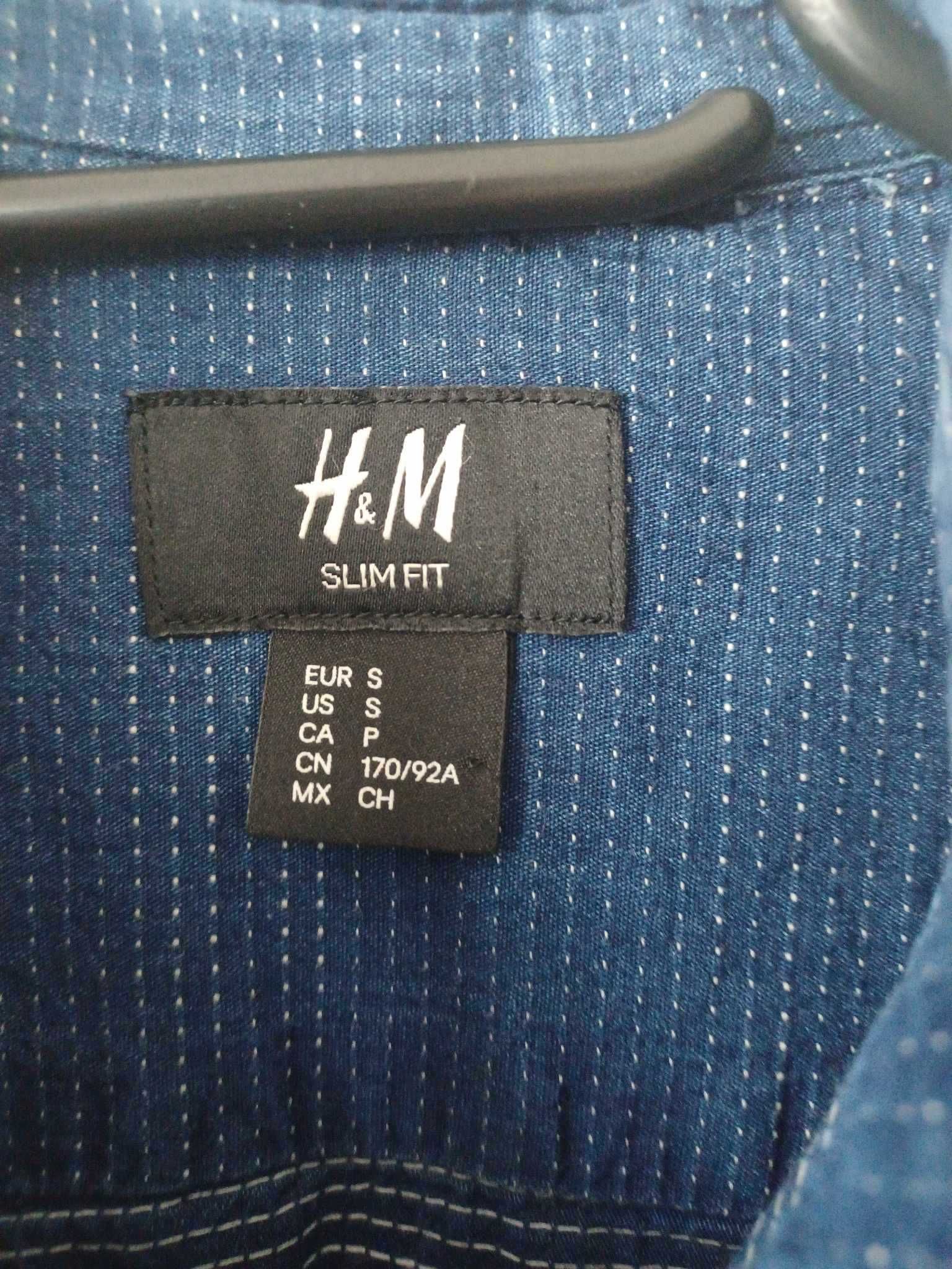 Elegancka koszula męska H&M slim fit / S / 100% bawełna