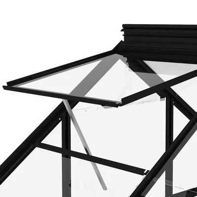 Estufa 155x298x191 cm alumínio e vidro antracite