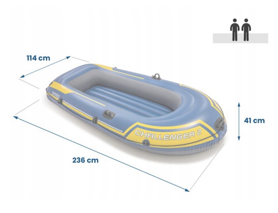 Ponton 2 osobowy intex challanger WIOSŁA + POMPKA