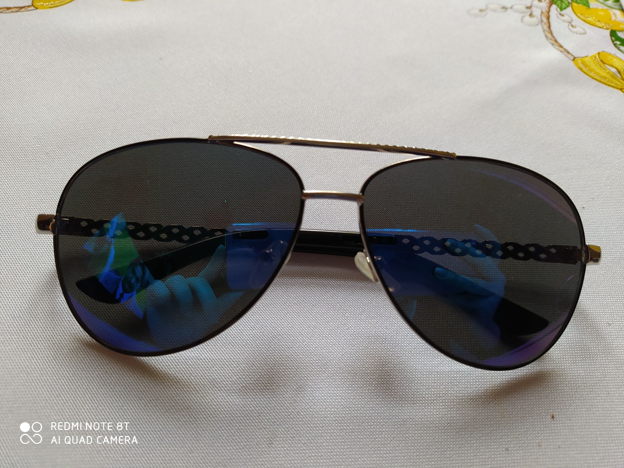 Okulary przeciwsłoneczne damskie blue niebieskie holograficzne wow