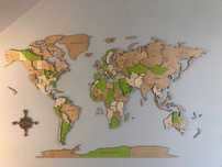 Mapa Świata 3D 150x90 cm, 3 kolory, prezent