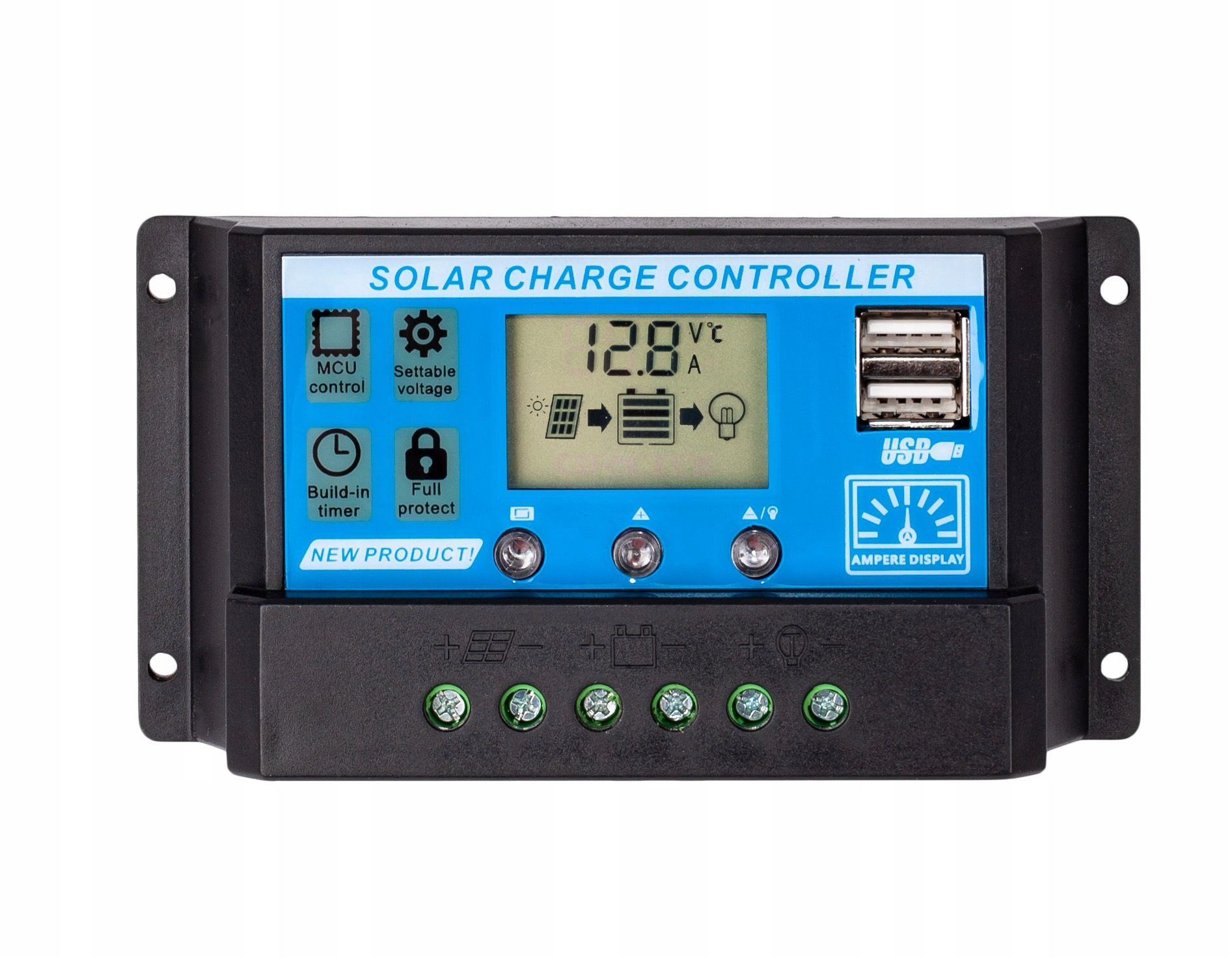 Regulator ładowania solarny 12V 24V panel LCD 30A (SOL32)