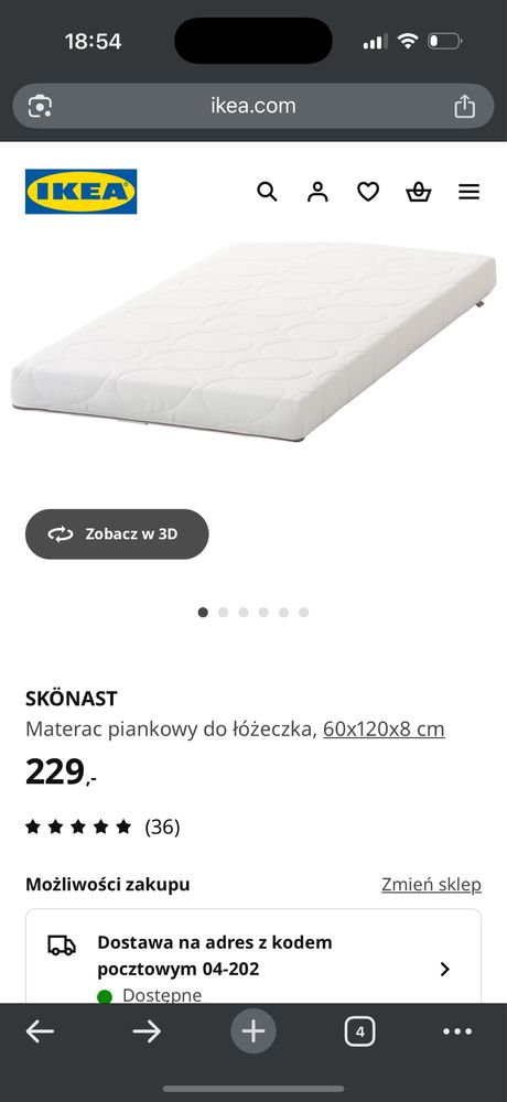 Łóżeczko Ikea stuva z wyposażeniem