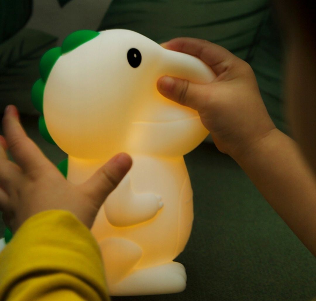Lampka Nocna dla Dzieci Dinozaur Miękka RGB LED