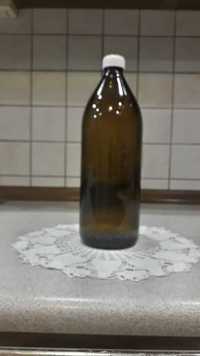 Wysoka ciemna butelka apteczna z lat 80-tych