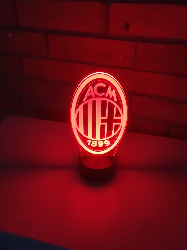 Lampa 3D z efektem wizyjnym Led lampka nocna AC Milan Football