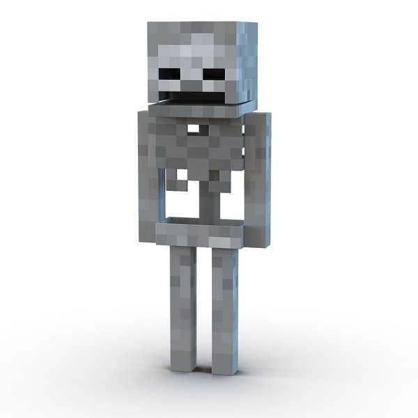 Minecraft Figurka Szkielet Druk 3D