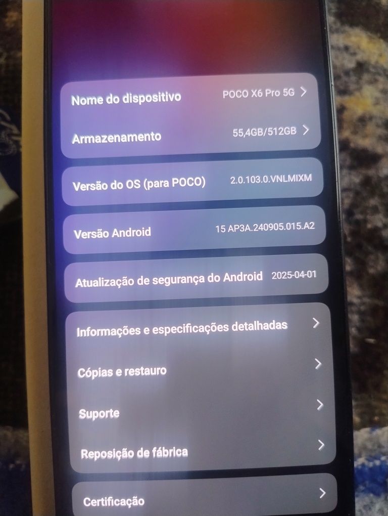 Poco x6 pro 5g 12 gb RAM 512 GB memória