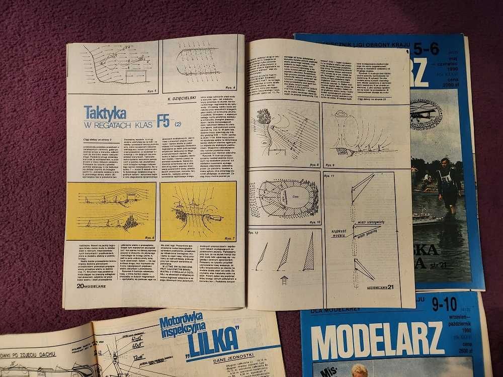 Dwumiesięcznik modelarz rok 1990 numer 1-2,5-6,7-8,9-10