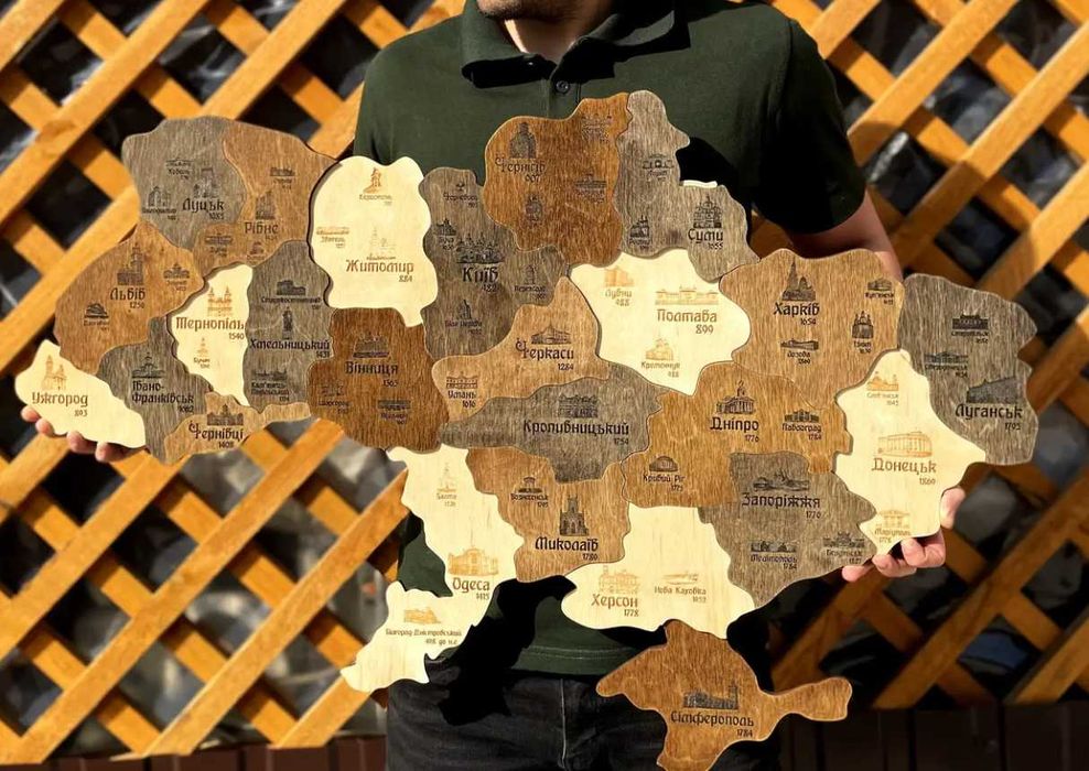 дерев'яна карта, мапа україни