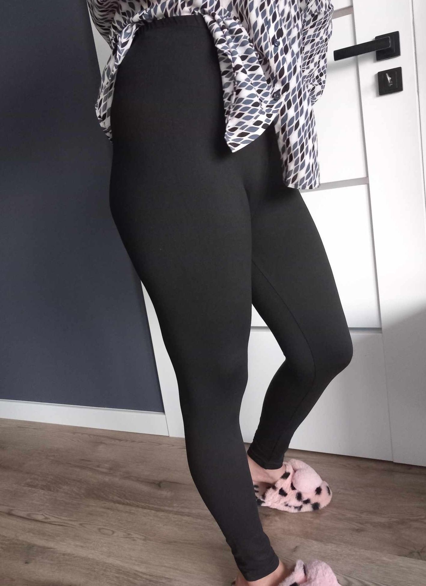 Czarne elastyczne legginsy 2xl
