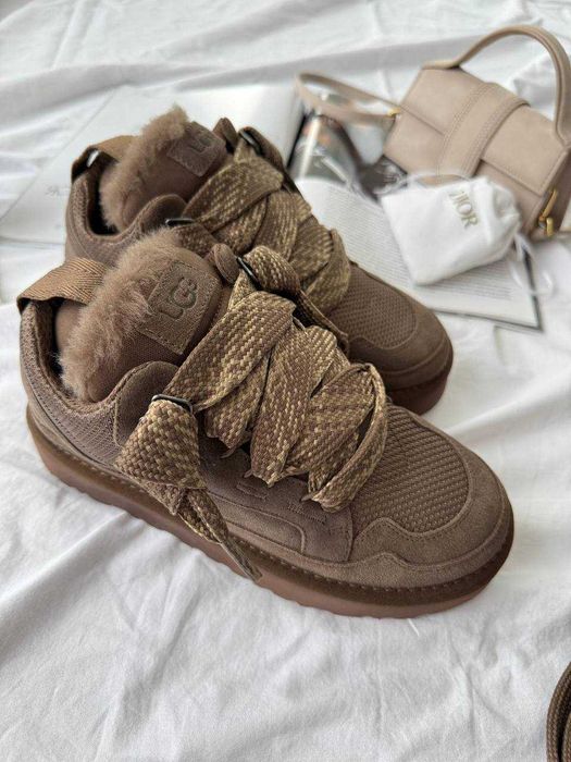 Женские ботинки UGG Lo Lowmel Sneaker Chocolate 36-41 Натур Овчина!