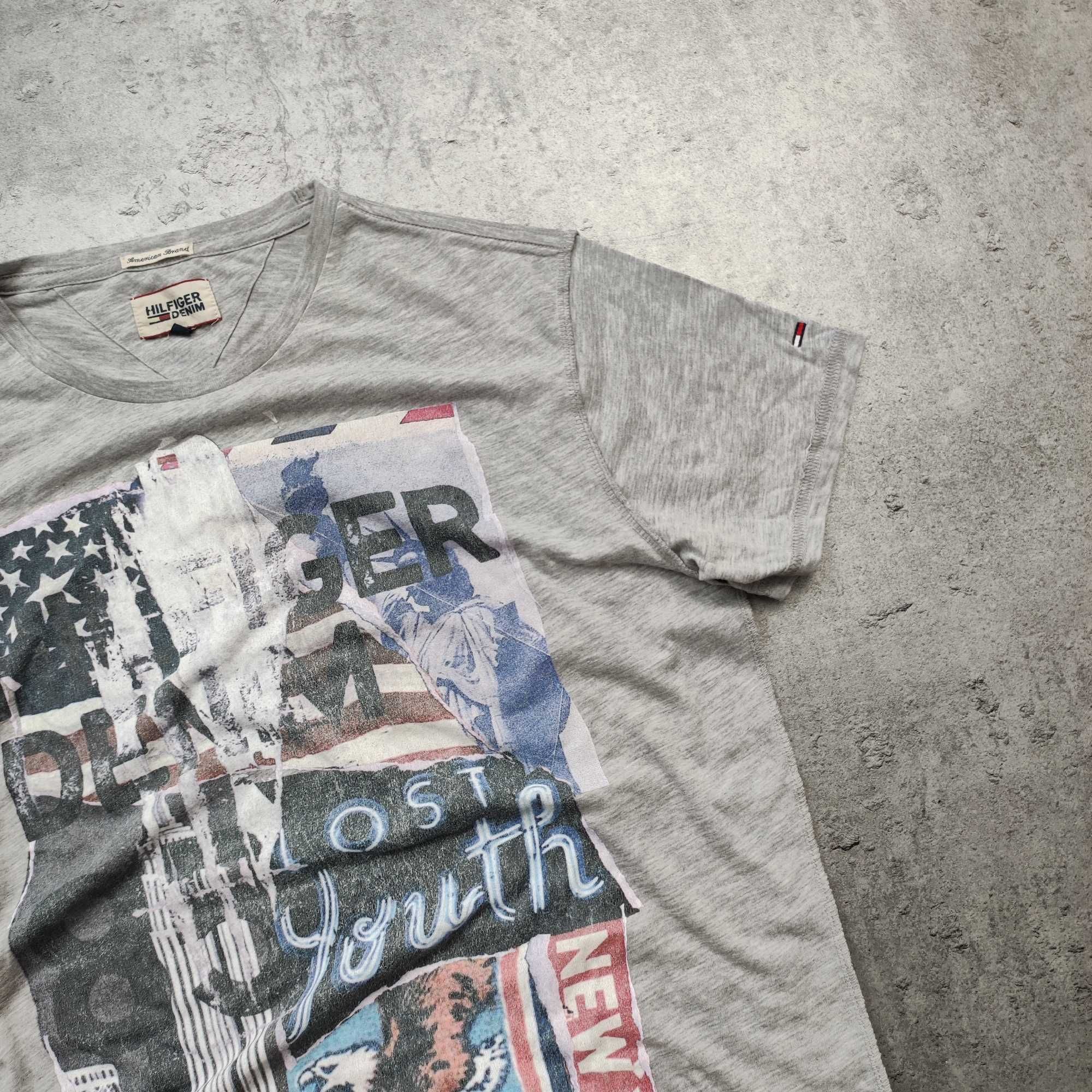 MĘSKA Koszulka Bawełna Duże Logo USA Tommy Hilfiger Denim New York